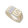 Premiere Series Men's Signet Ring with Optional Engraved Initial on Top